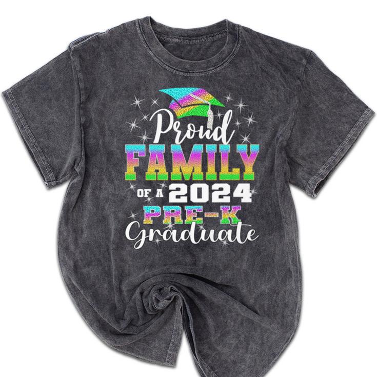 Proud Family Of PreK School Graduate 2024 Graduation Family Premium Mineral Wash Tshirts