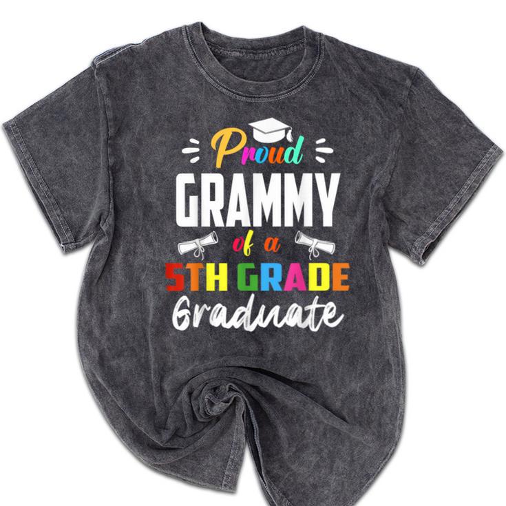 Proud GRAMMY Of A 5th Grade Graduate Graduation 2024 Senior Mineral Wash Tshirts