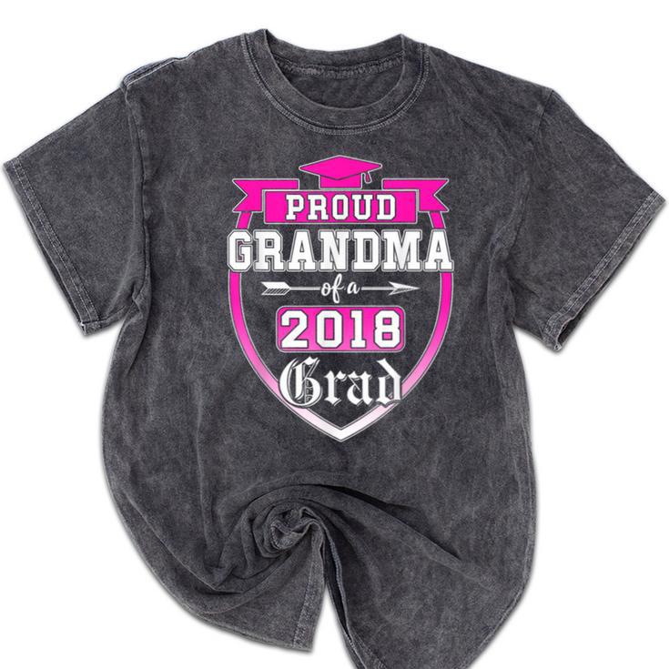 Proud Grandma Of a 2018 Grad Graduation Family Mineral Wash Tshirts