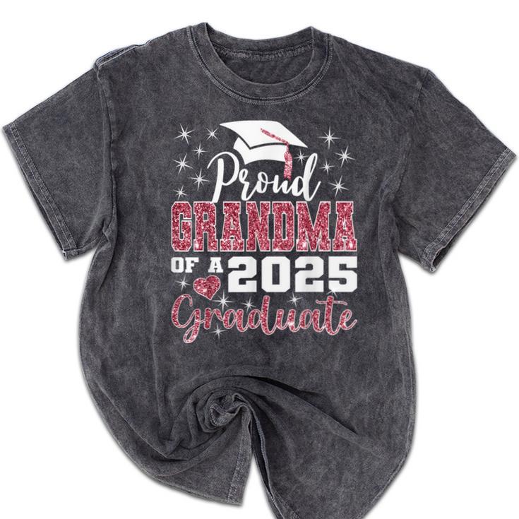 Proud Grandma Of 2025 College Graduate Family Graduation Mineral Wash Tshirts
