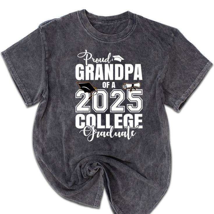 Proud Grandma Of A 2025 College Graduate Graduation Mineral Wash Tshirts