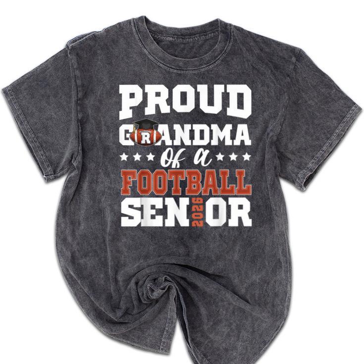 Proud Grandma Of a Football Senior 2026 Graduation Mineral Wash Tshirts