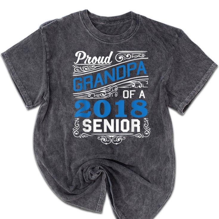 Proud Grandpa Of 2018 Senior T-Shirt Student Graduation Mineral Wash Tshirts