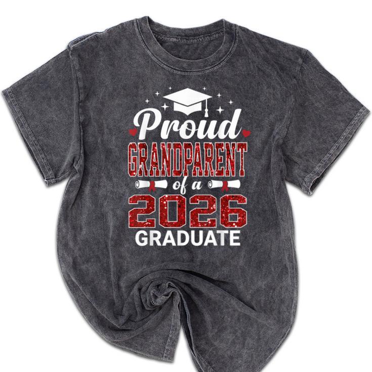 Proud Grandparent Of A 2026 Graduate Class Of Graduation Mineral Wash Tshirts