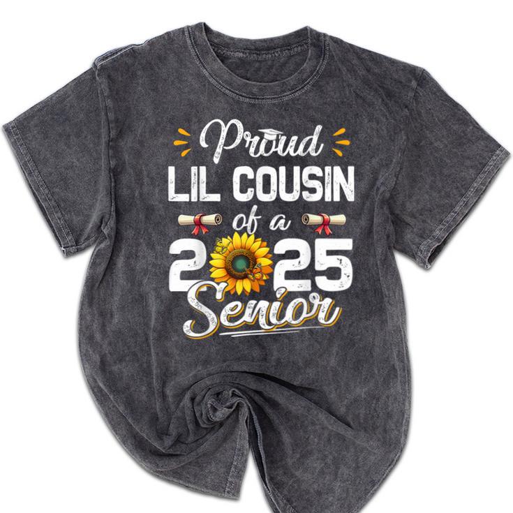 Proud Lil Cousin Of A Class Of 2025 Senior Graduation 2025 Mineral Wash Tshirts