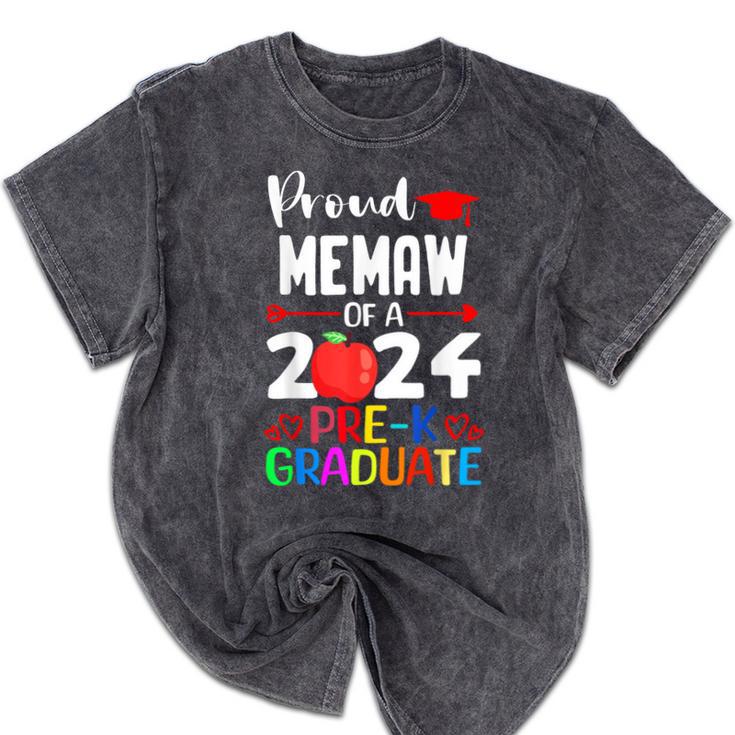 Proud MEMAW Of 2024 Pre-K Graduation Graduate Senior 2024 Mineral Wash Tshirts