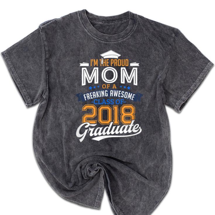 Proud Mom Of 2018 Graduate Shirt Graduation Grad Class Mineral Wash Tshirts