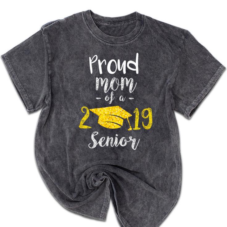 Proud Mom Of a 2019 Senior GraduationShirt Mineral Wash Tshirts