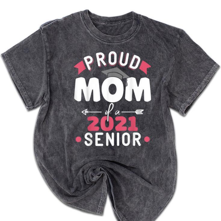 Proud Mom Of a 2021 Senior Year School Graduation Party Mineral Wash Tshirts