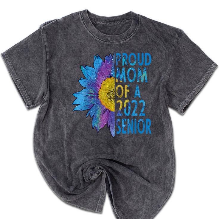 Proud Mom Of a 2022 Senior Shirt Graduation 2022 Women's Mineral Wash Tshirts