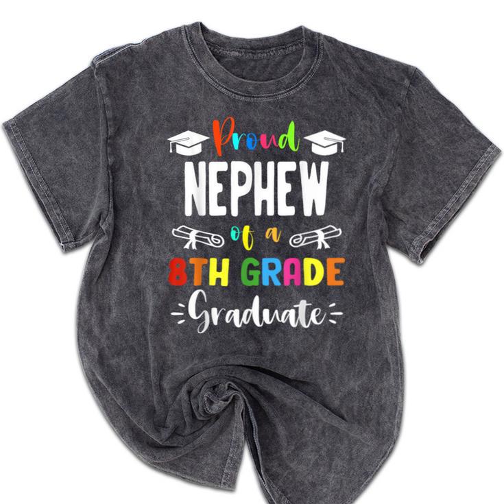 Proud NEPHEW Of A 8th Grade Graduate Graduation 2024 Class Mineral Wash Tshirts