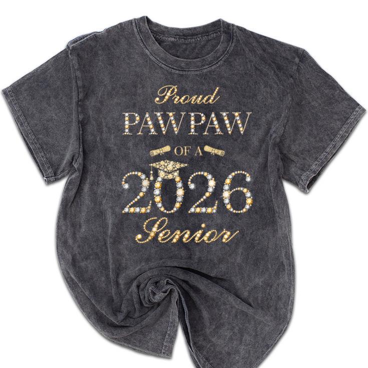 Proud Pawpaw Of A 2026 Senior Graduate Graduation Mineral Wash Tshirts