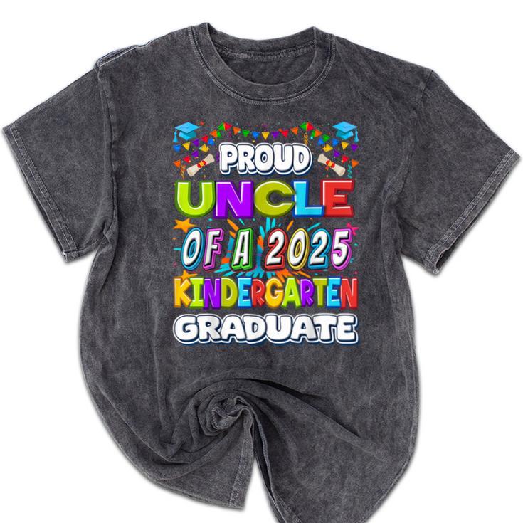 Proud UNCLE Of a 2025 Kindergarten Graduate Graduation Mineral Wash Tshirts