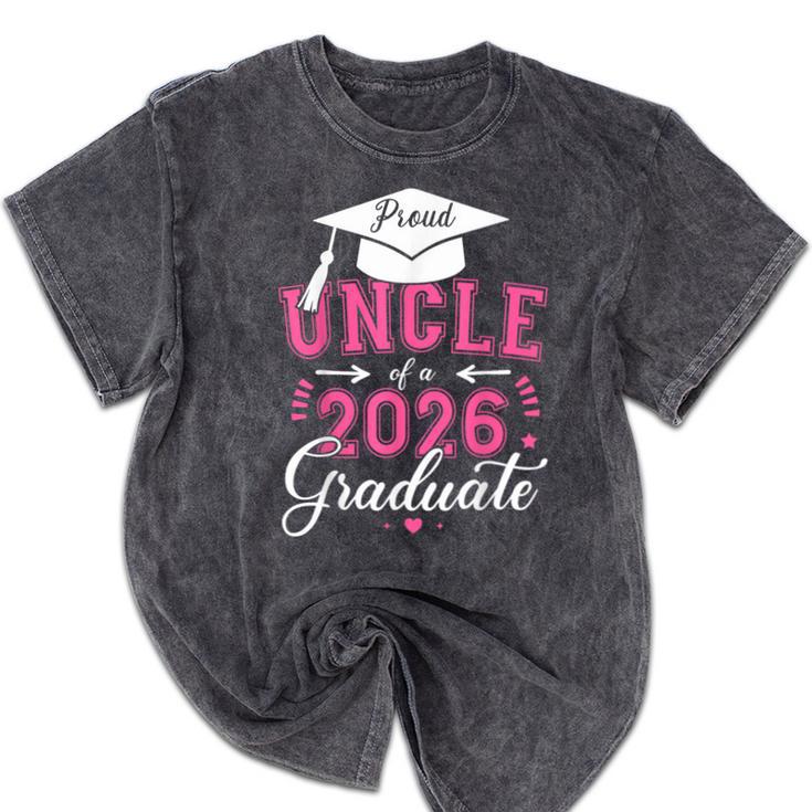 Proud Uncle Of a Class Of 2026 Graduate For Graduation Mineral Wash Tshirts