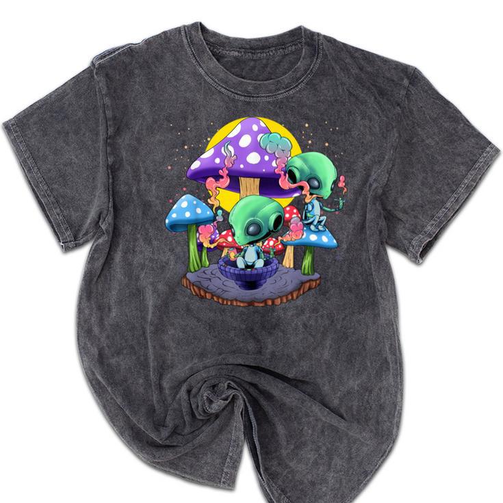Psychedelic Alien Mushroom Nostalgia Groovy Vibe Hippie Mineral Wash Tshirts Psychedelic Alien Mushroom Nostalgia Groovy Vibe Hippie Mineral Wash Tshirts