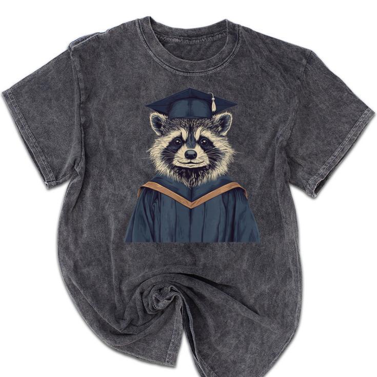 Raccoon Graduation Mineral Wash Tshirts