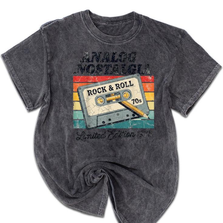 Retro Cassette Case 70s Vintage Music Analog Nostalgia Mineral Wash Tshirts