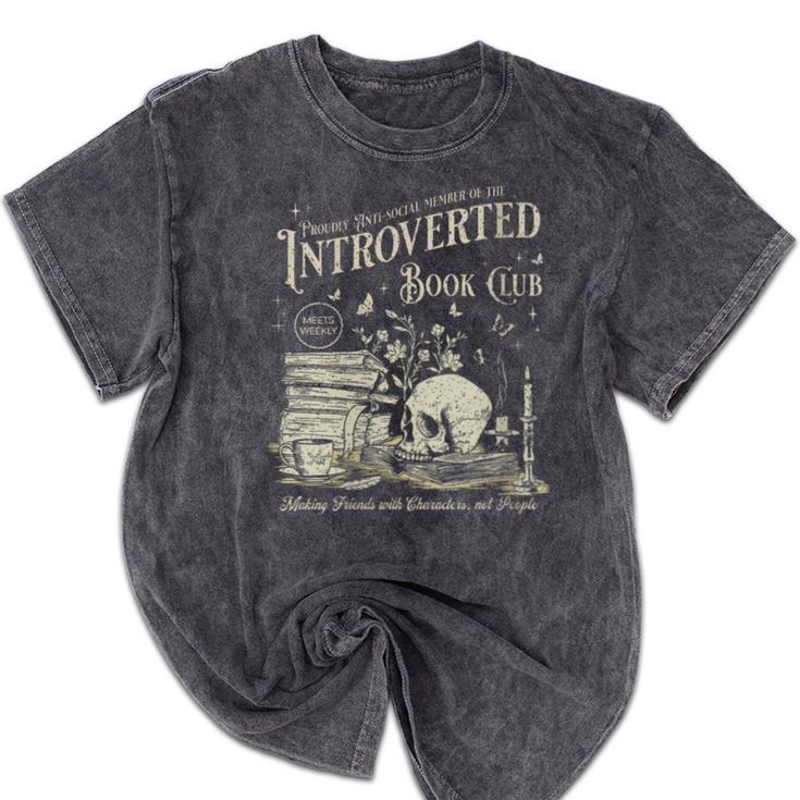 Retro Proud Anti Social Member Of Introverted Book Club Mineral Wash Tshirts Retro Proud Anti Social Member Of Introverted Book Club Mineral Wash Tshirts