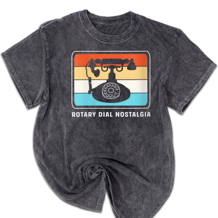 Retro Rotary Dial Nostalgia Dial Phone Mineral Wash Tshirts