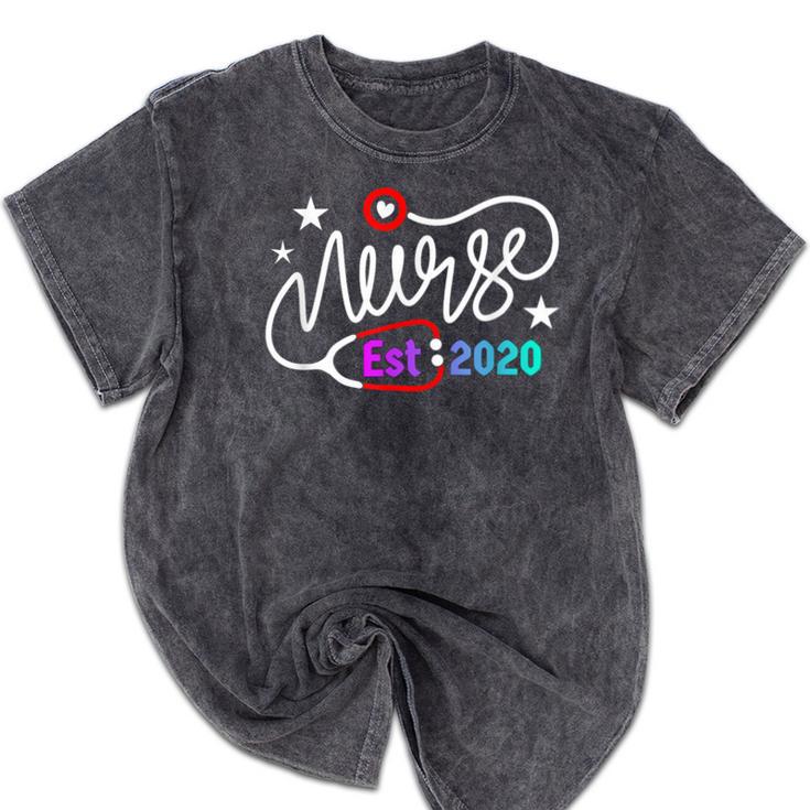 RN New Nurse Est 2020 Cute Nursing School Graduation 2K20 Mineral Wash Tshirts