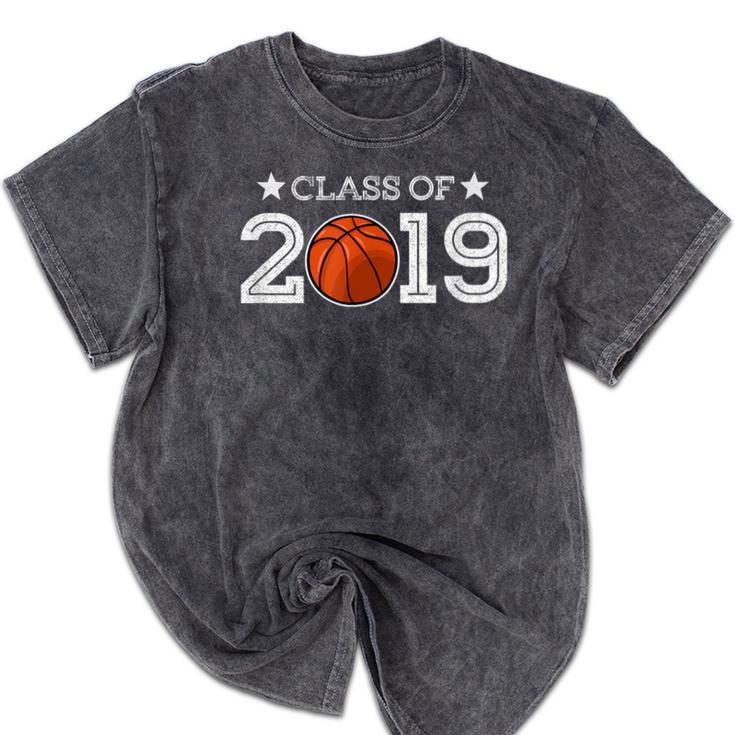 Senior 2019 Basketball Shirt Graduation Class Of 2019 Stars Mineral Wash Tshirts