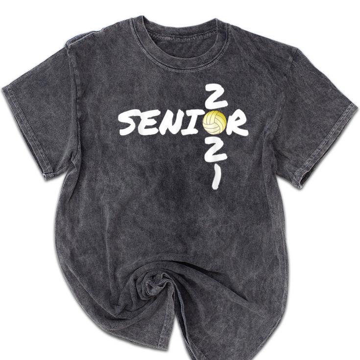 Senior 2021 Volleyball Graduation Shirt Mineral Wash Tshirts