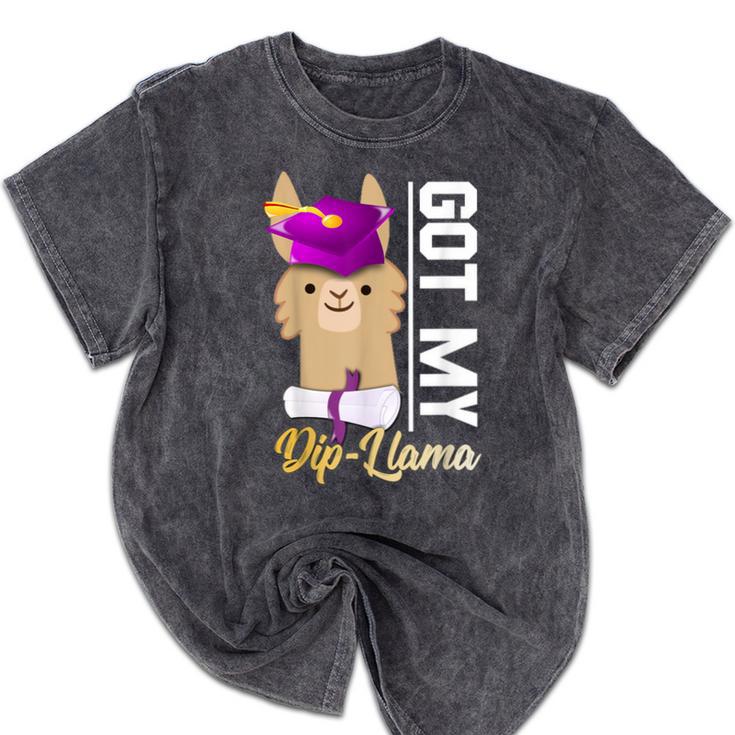 Senior Graduation TShirt 2019 Got My Diploma Llama Pun Shirt Mineral Wash Tshirts