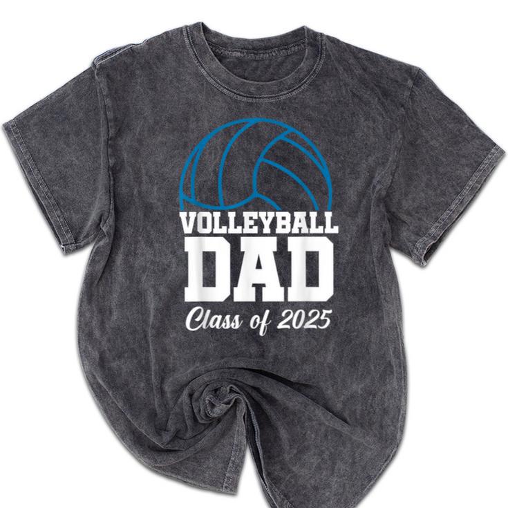 Senior Volleyball Dad Class Of 2025 Graduation Graduate Mineral Wash Tshirts