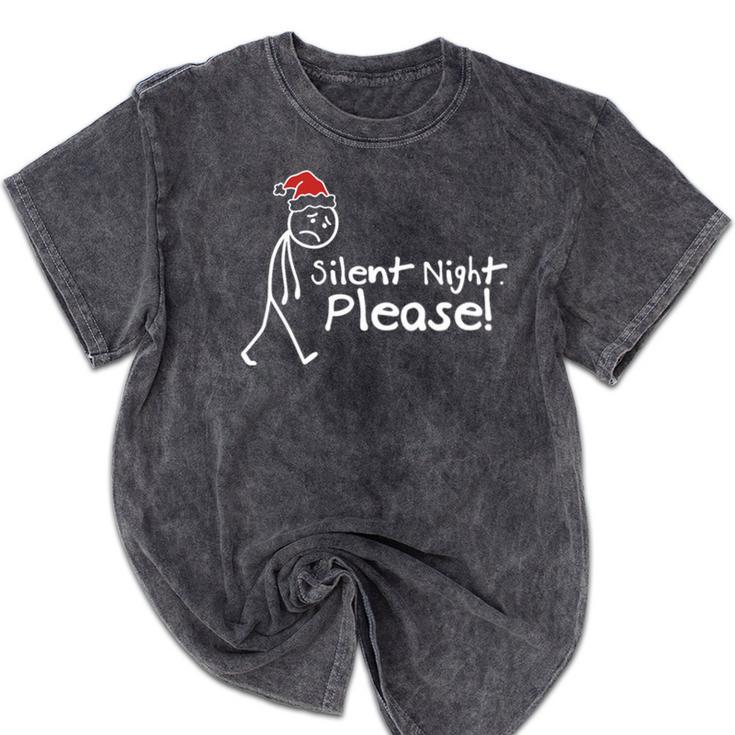 Silent Night Please Christmas Introvert Premium Tri-Blend Mineral Wash Tshirts Silent Night Please Christmas Introvert Premium Tri-Blend Mineral Wash Tshirts