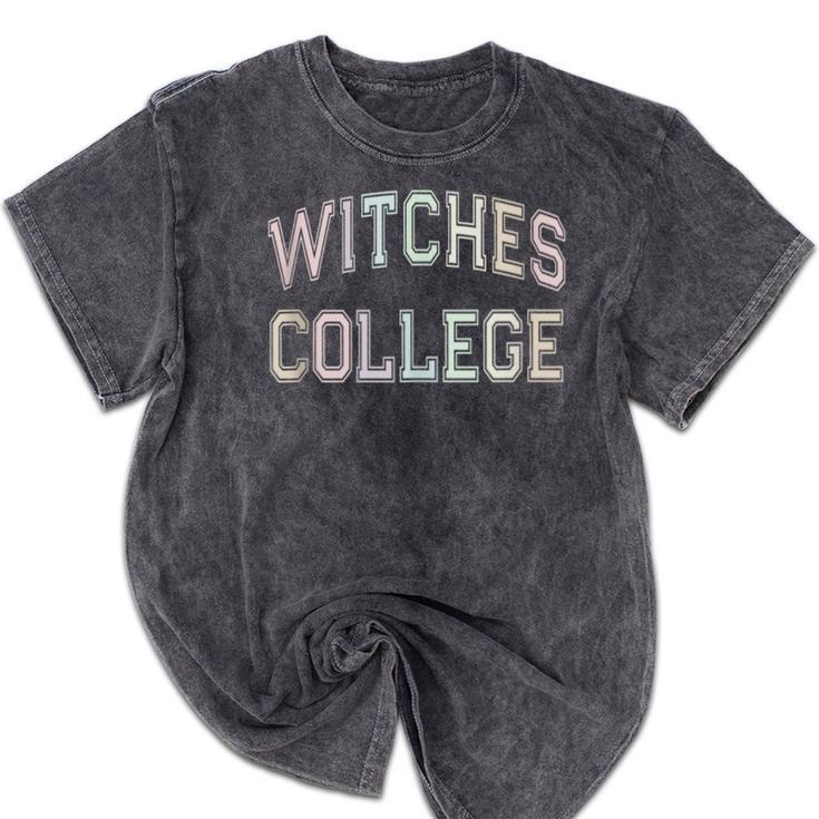 Silly Anti Social WITCHES COLLEGE Introvert Stay Away From Mineral Wash Tshirts
