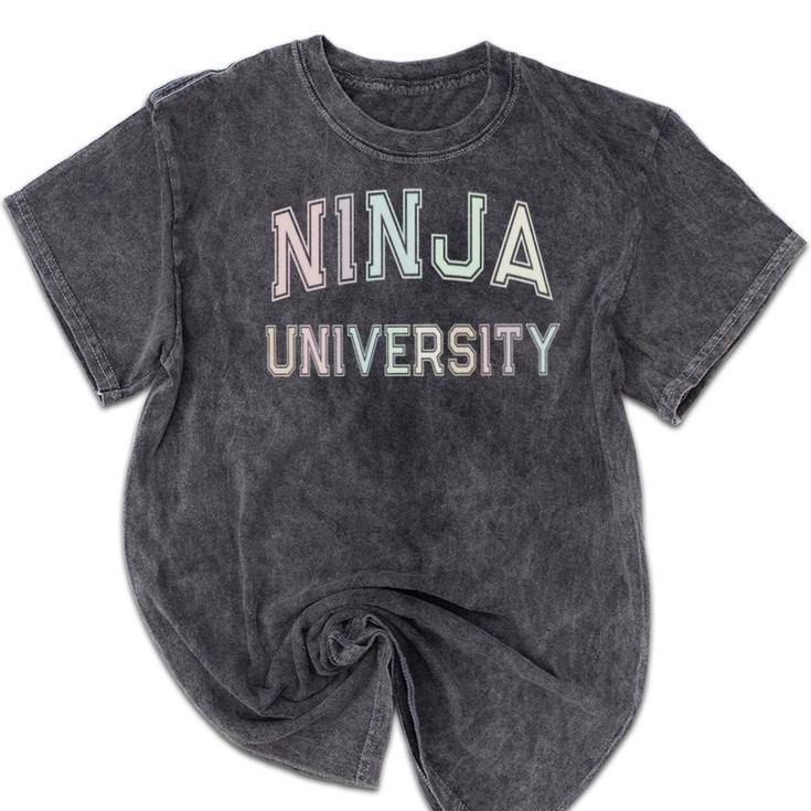 Silly Graduate NINJA UNIVERSITY Stay Away From Me Introvert Mineral Wash Tshirts