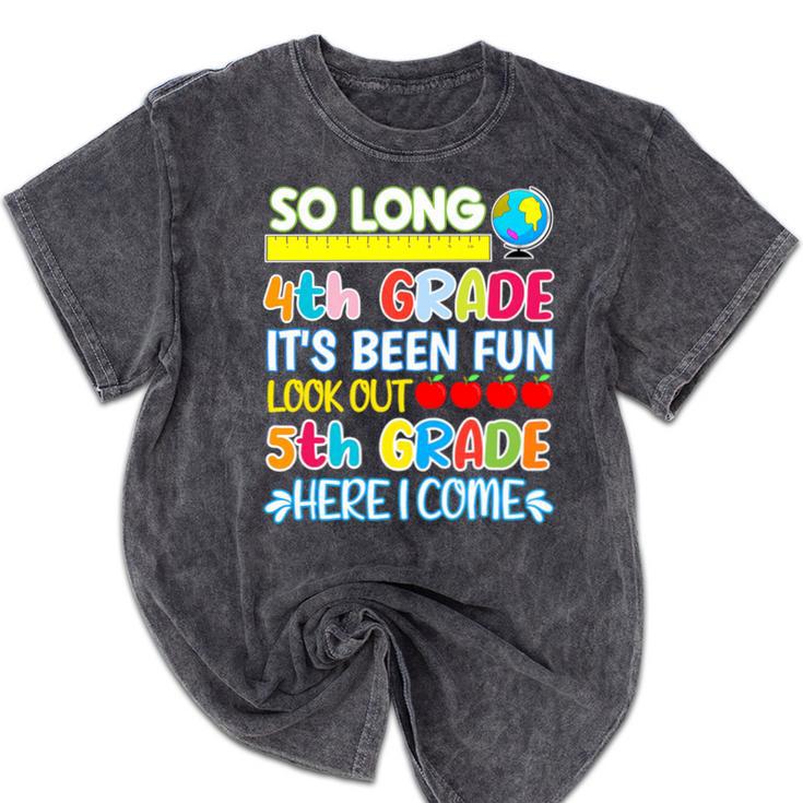 So Long 4th Grade Here I Come Graduation 5th Grade Kids Tee Premium Mineral Wash Tshirts