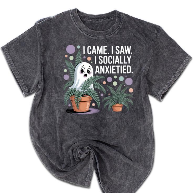 Social Anxiety Introvert Nervous Awkward Socially Mineral Wash Tshirts