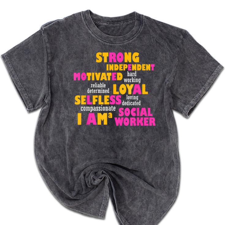 Social WorkerShirt Graduation Social Work Month Mineral Wash Tshirts