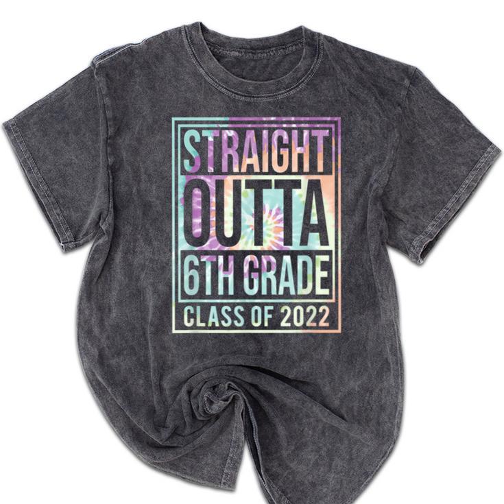 Straight Outta 6th Grade Class Of 2022 School Graduation Mineral Wash Tshirts