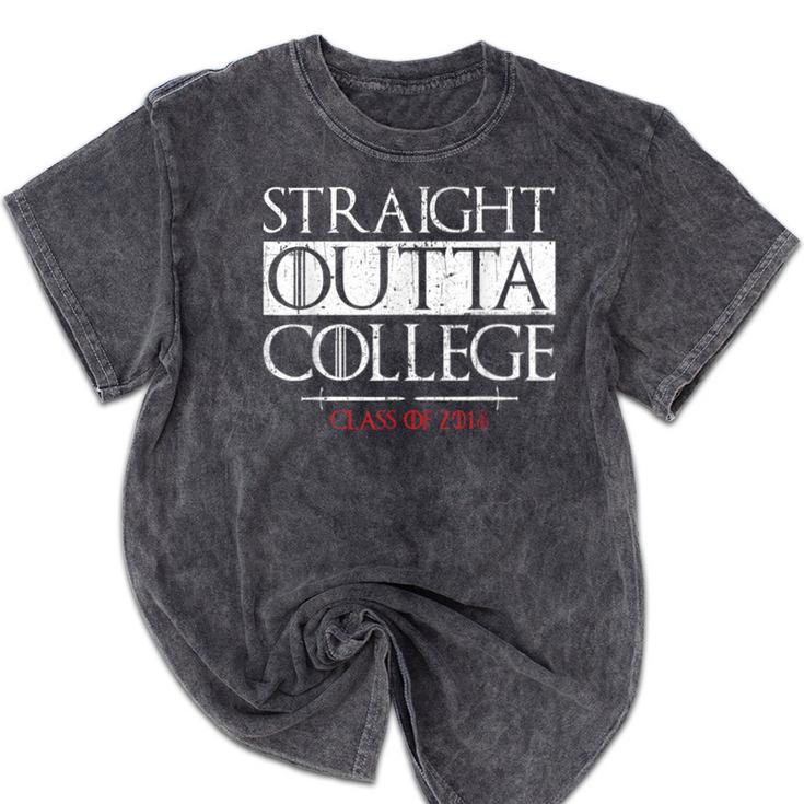 Straight Outta College Shirt Class Of 2018 Graduation Mineral Wash Tshirts