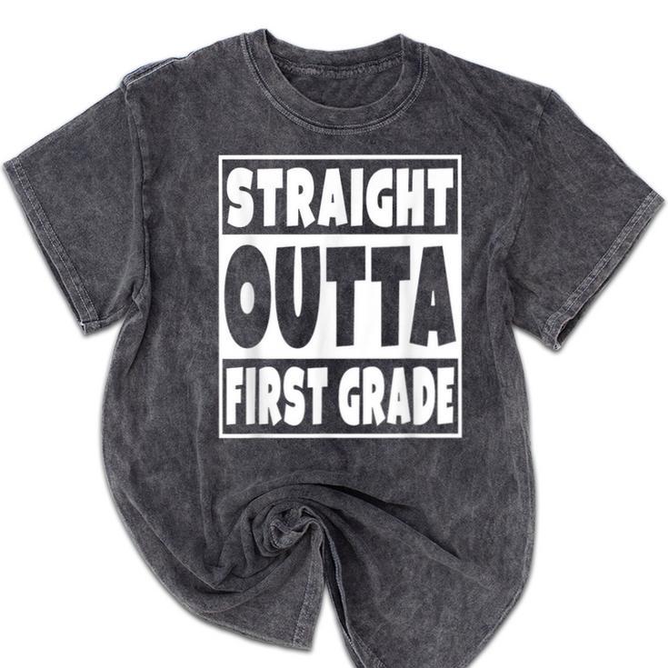 Straight Outta First Grade Graduation Class Mineral Wash Tshirts