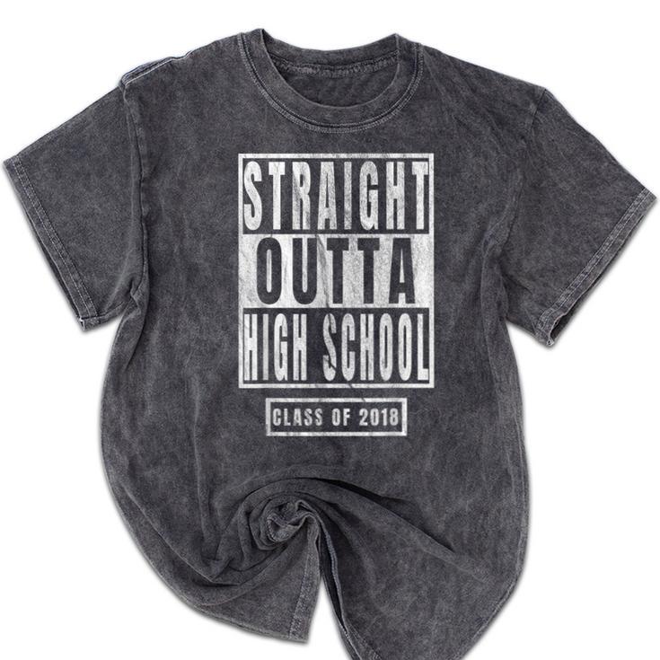 Straight Outta High School s Graduation Mineral Wash Tshirts