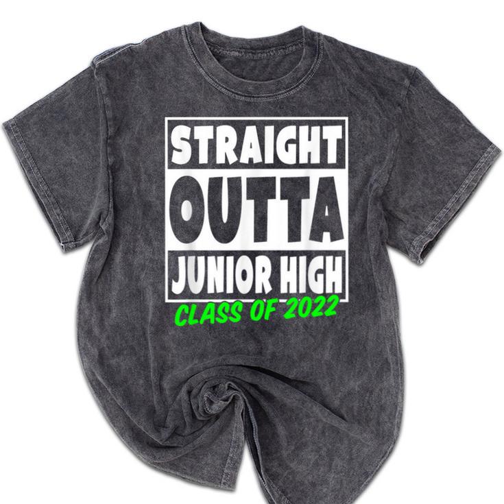Straight Outta Junior High School Class Of 2022 Graduation Mineral Wash Tshirts