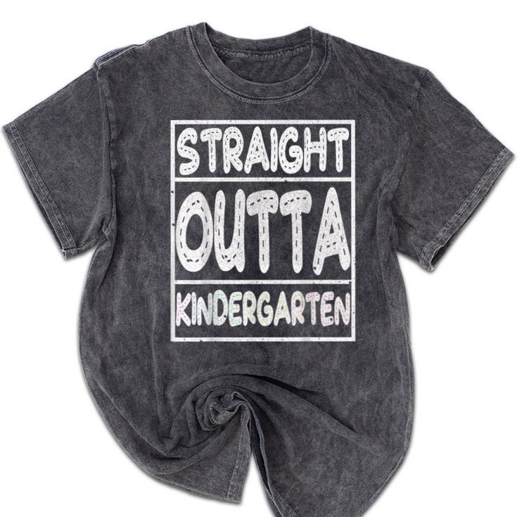 Straight Outta Kindergarten Shirt Great Graduation Idea Mineral Wash Tshirts