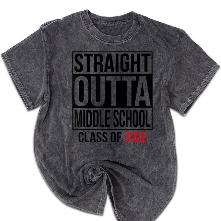 Straight Outta Middle School Graduation Shirt Class Of 2022 Mineral Wash Tshirts