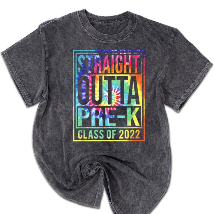 Straight Outta Pre-K Class Of 2022 Preschool Graduation Mineral Wash Tshirts