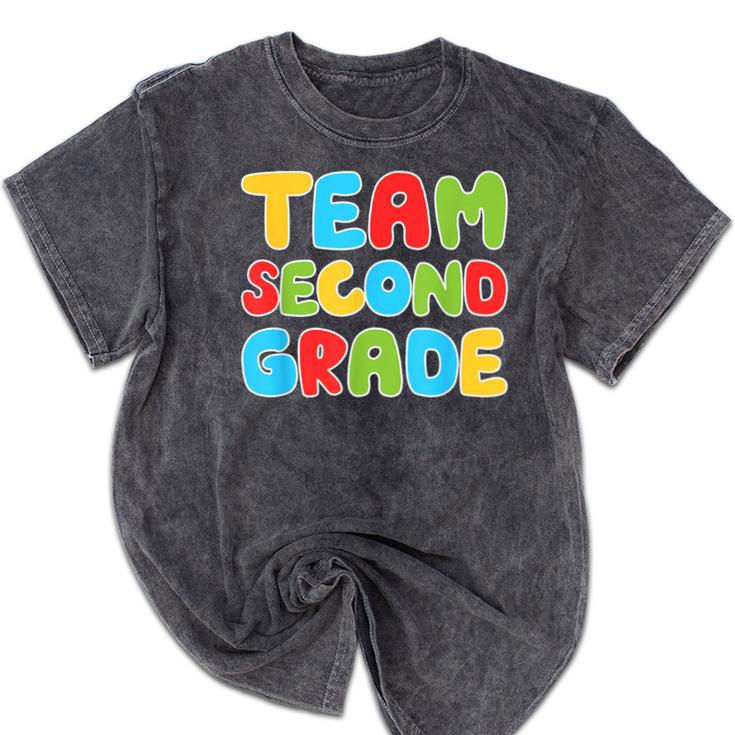 Team Second Grade Shirt 2nd Grade Back To School Graduation Mineral Wash Tshirts