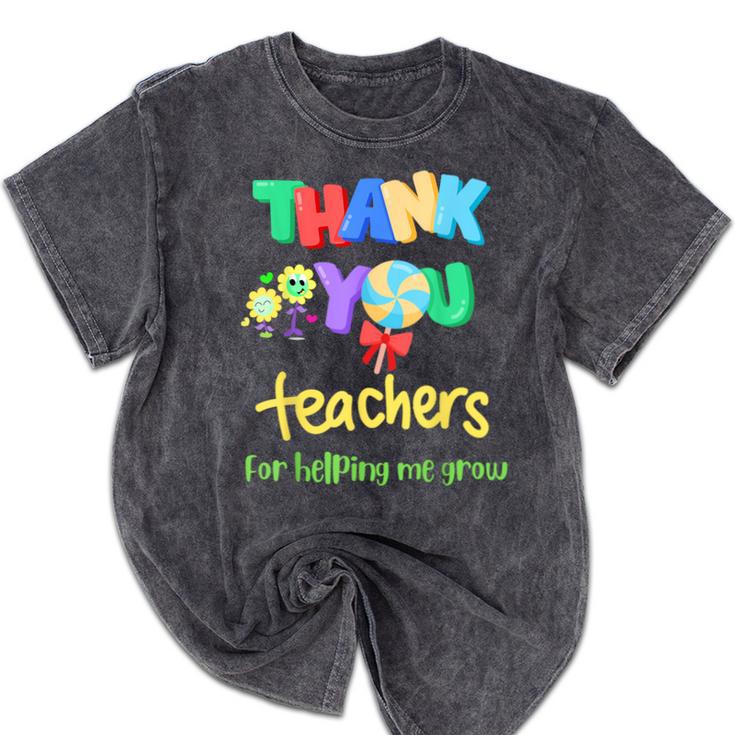 Thank You Teacher Appreciation Graduation Men Women Kids Mineral Wash Tshirts