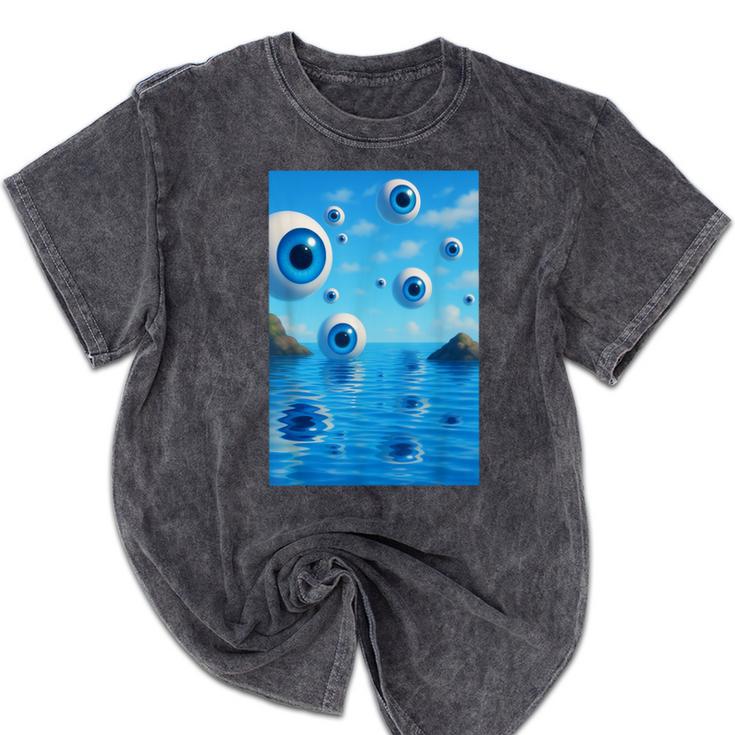 Trippy Weirdcore Frutiger Aero Surreal Eyeballs Y2K Mineral Wash Tshirts Trippy Weirdcore Frutiger Aero Surreal Eyeballs Y2K Mineral Wash Tshirts