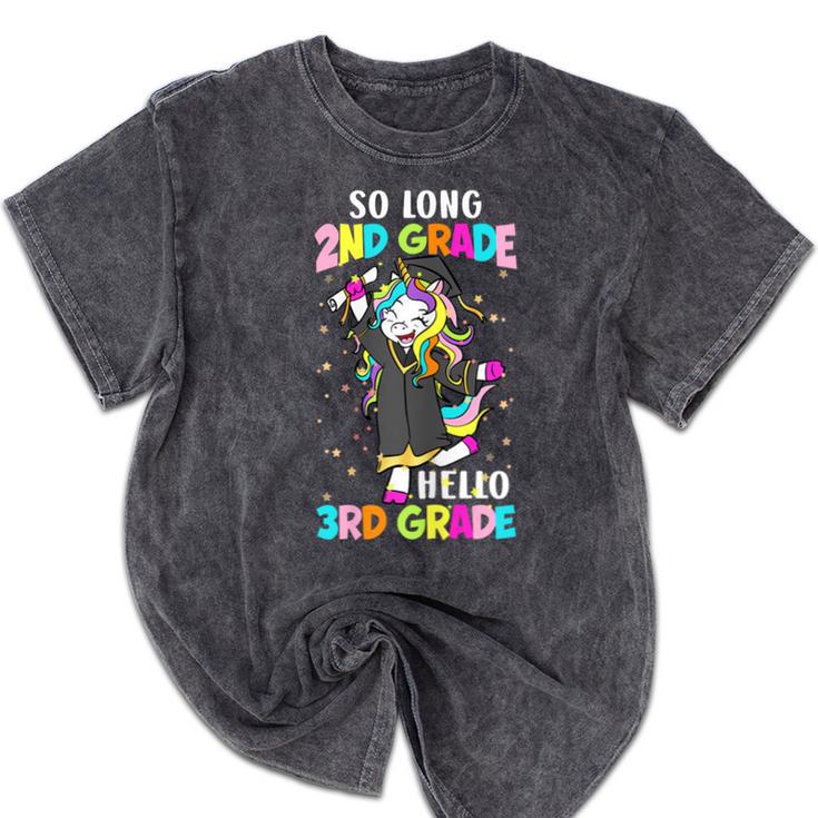 Unicorn So Long 2nd Grade Hello 3rd Grade Graduation Mineral Wash Tshirts
