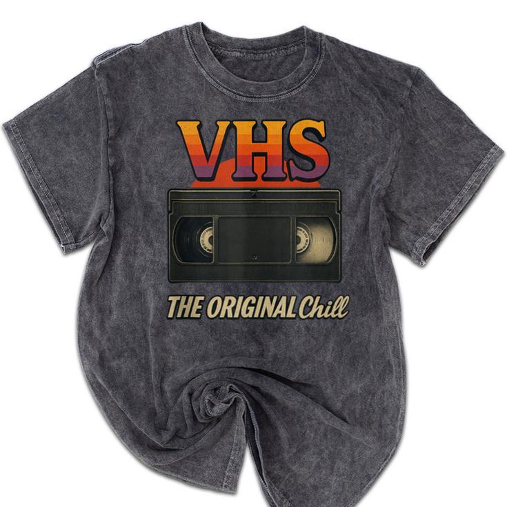 VHS Tape Nostalgia Old School Technology Humor Mineral Wash Tshirts