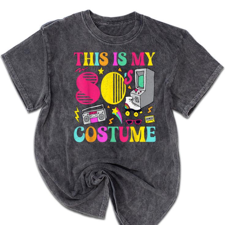 Vintage 80s Vibes Costume Nostalgia 1980s Fashion Cassette Mineral Wash Tshirts