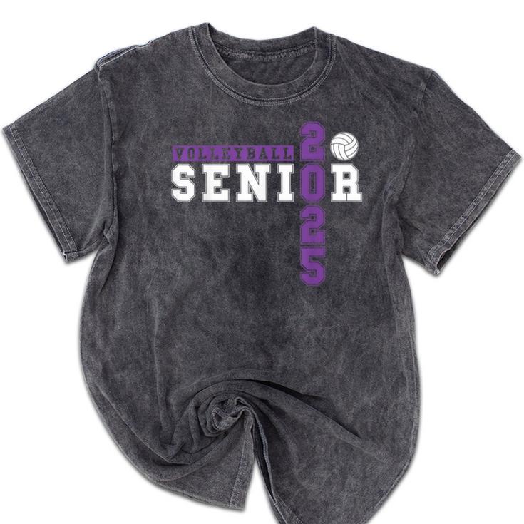 Volleyball Senior Night Volleyball Senior 2025 Graduation 26 Mineral Wash Tshirts