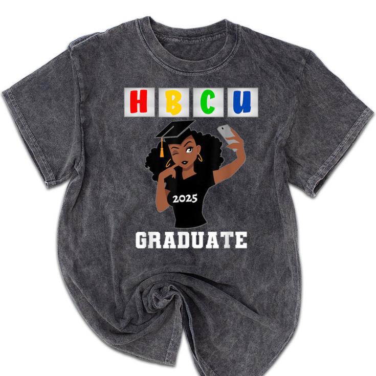 Women HBCU Grad 2025 College Graduation Apparel Mineral Wash Tshirts